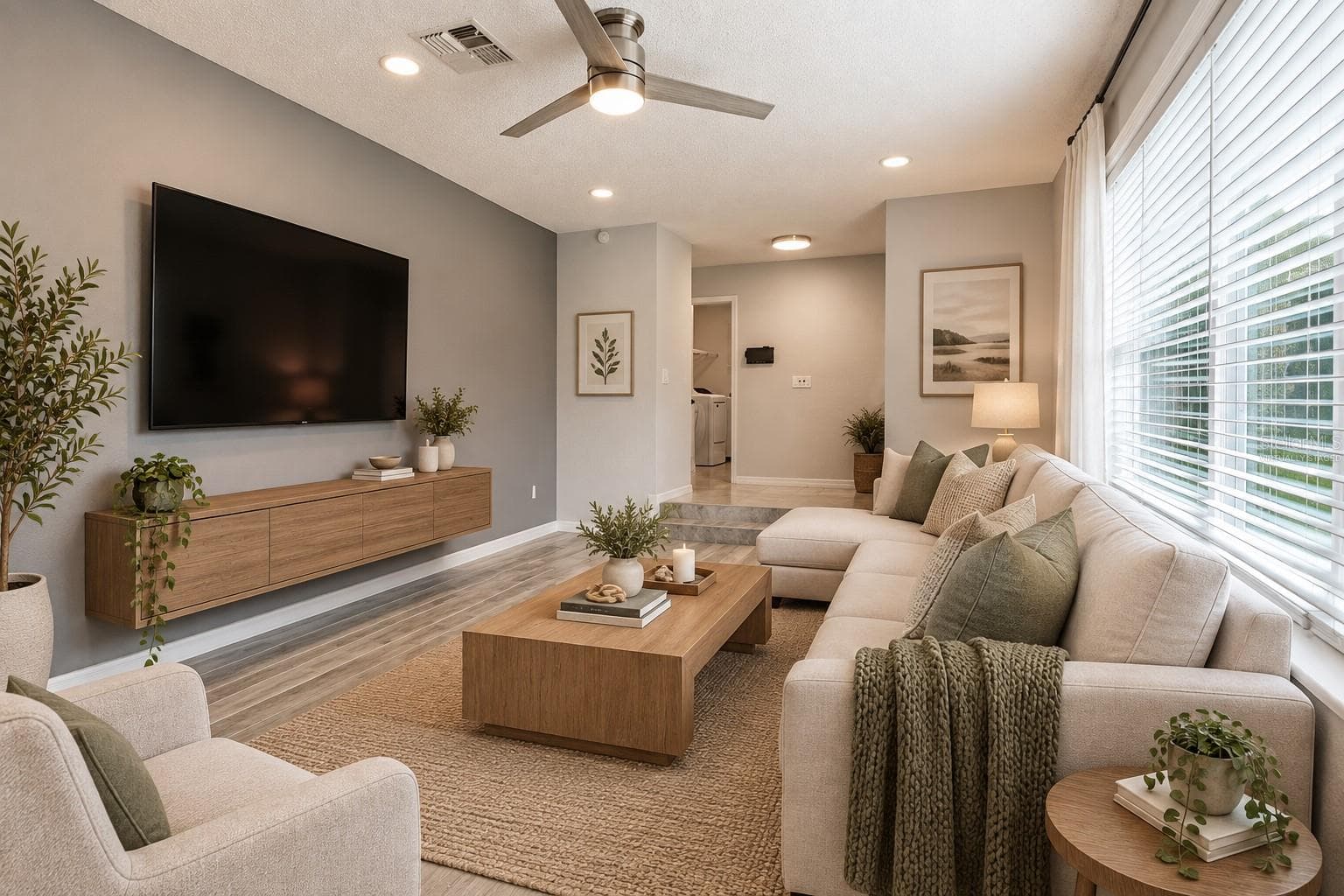 Virtually Staged Sunken Living Room - 8345 APPLE ORCHARD RD, SPRING HILL