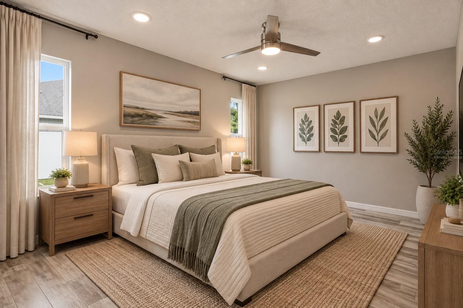 Virtually Staged Master Bedroom - 8345 APPLE ORCHARD RD, SPRING HILL
