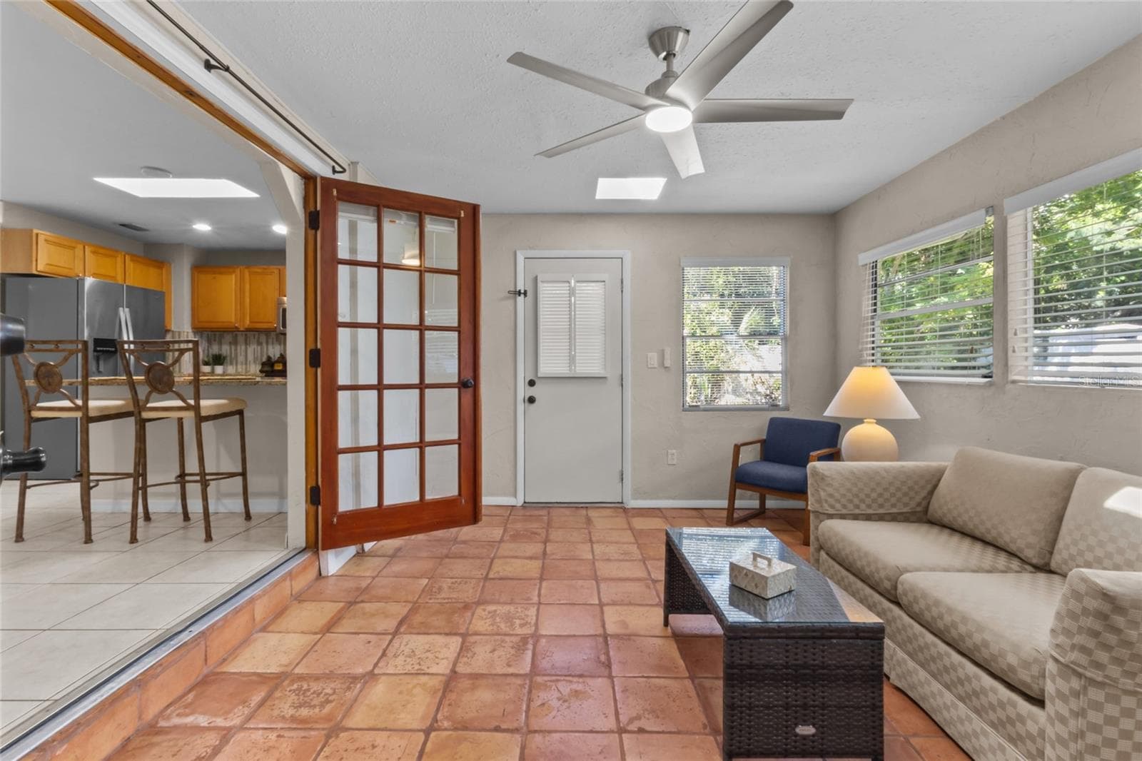 French Doors to the Kitchen, Dining & Living Areas - 2520 E MILMAR DR, SARASOTA