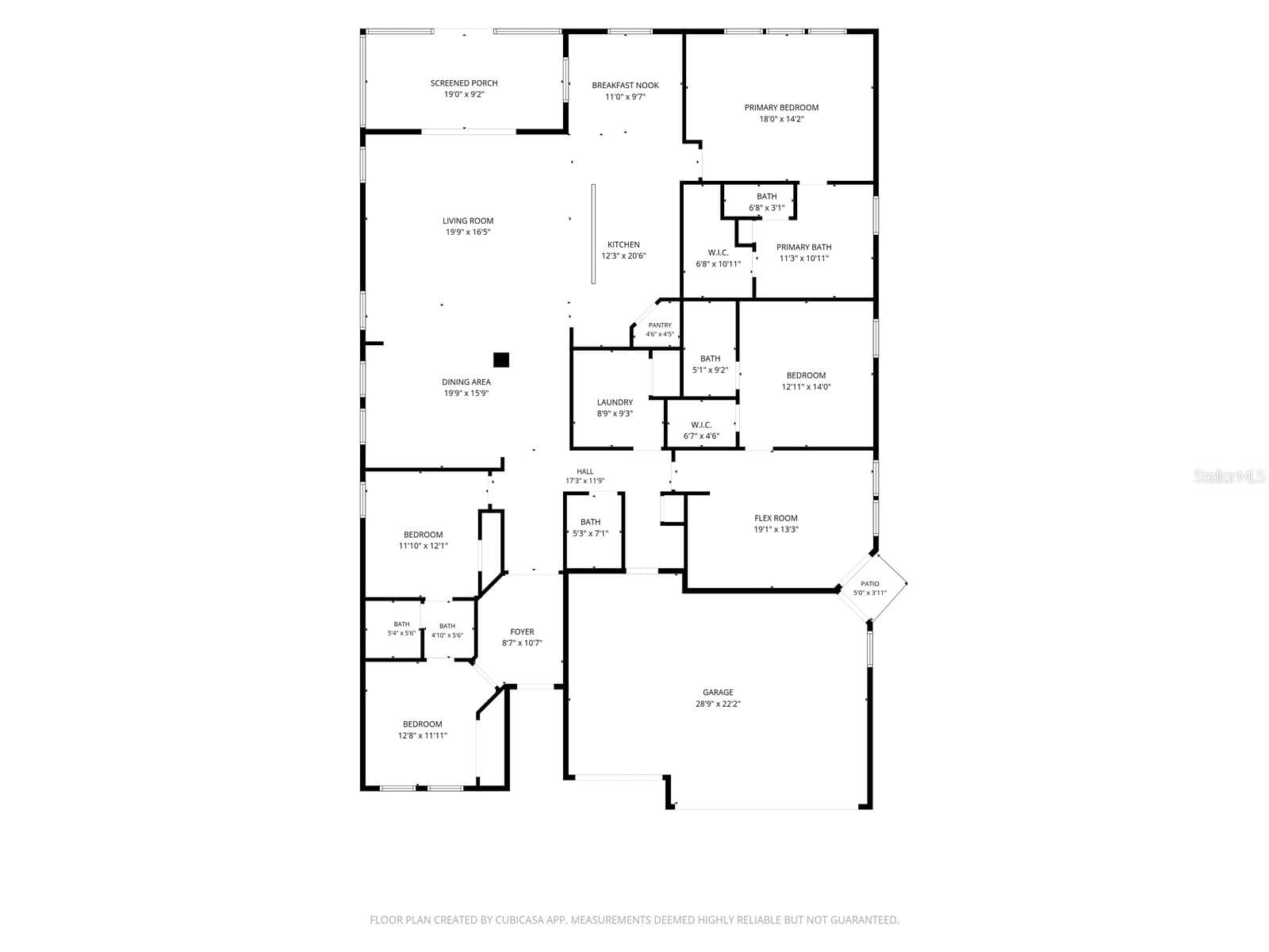 Floor Plan with approx. dimensions - 11939 BRIGHTON KNOLL LOOP, RIVERVIEW