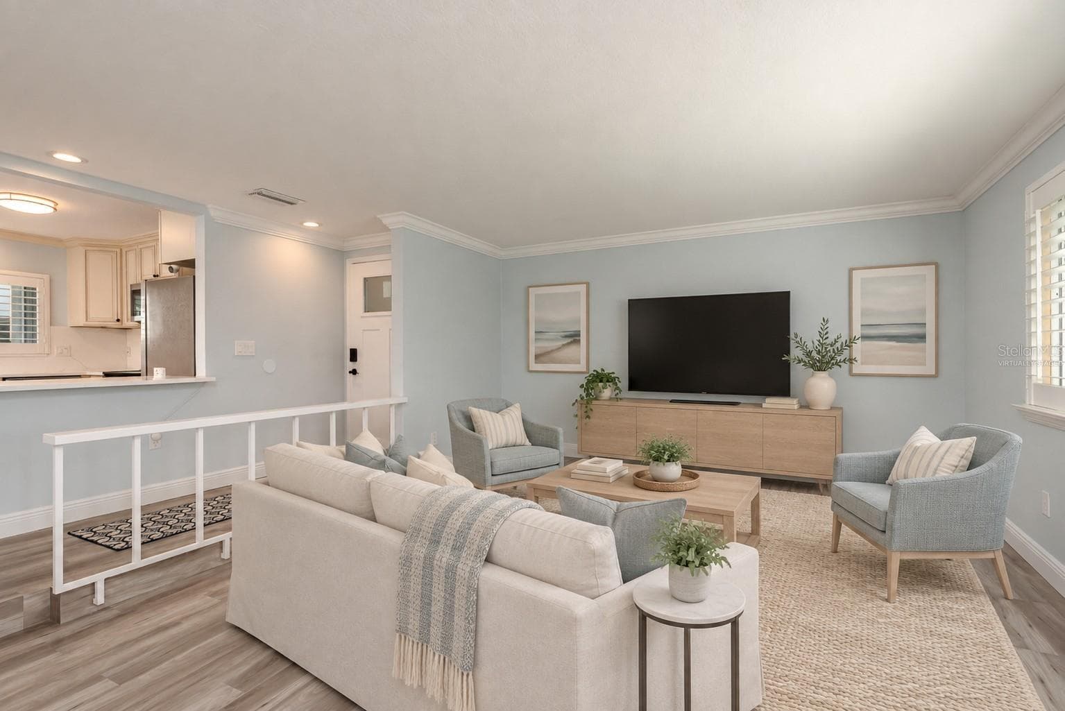 Virtually Staged Family Room - 311 ISLAND WAY #101, CLEARWATER