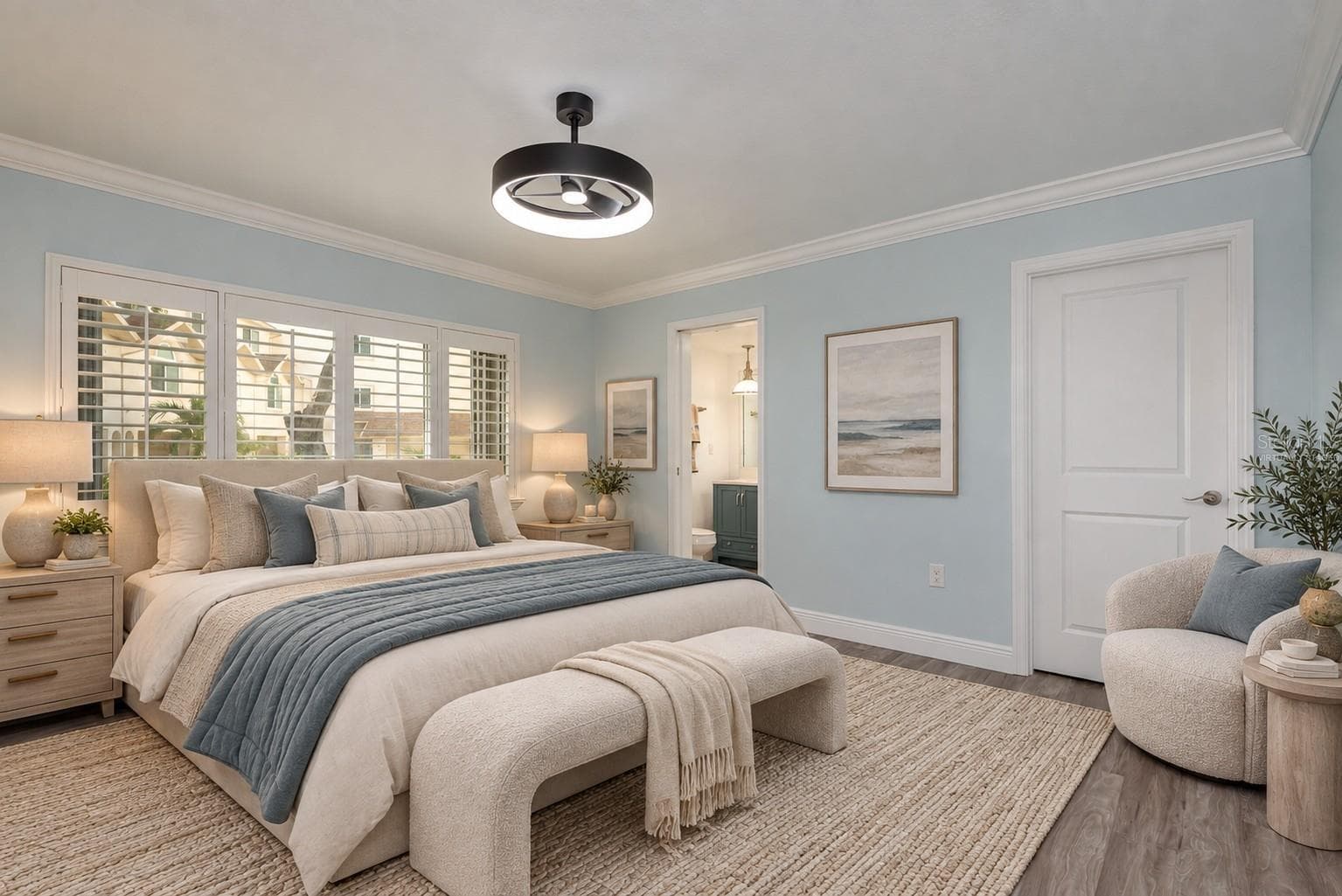 Virtually Staged Primary Bedroom - 311 ISLAND WAY #101, CLEARWATER