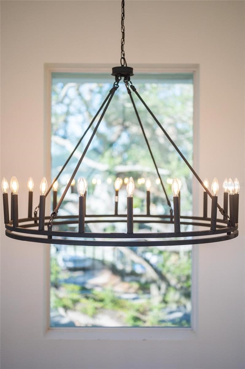 Chandelier in the foyer - 2420 FLOYD ST, SARASOTA
