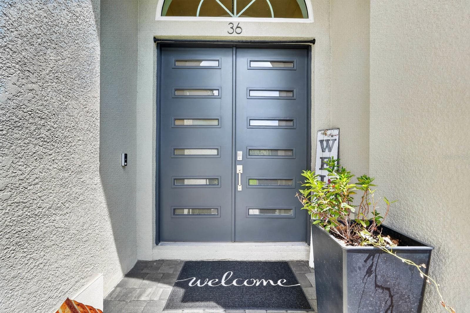 Double door entry with keypad lock - 36 NEW WATER OAK DR, PALM COAST