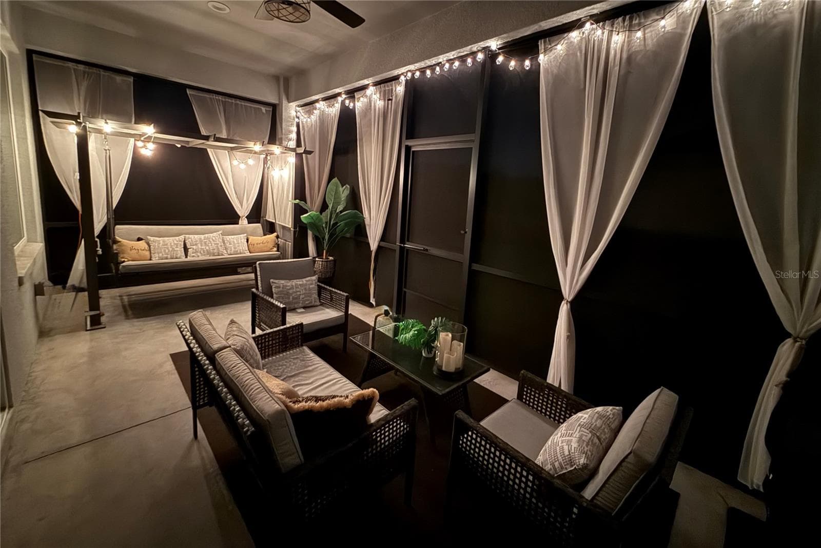 Screened Patio at Night - 4 SPRING ST, PALM COAST