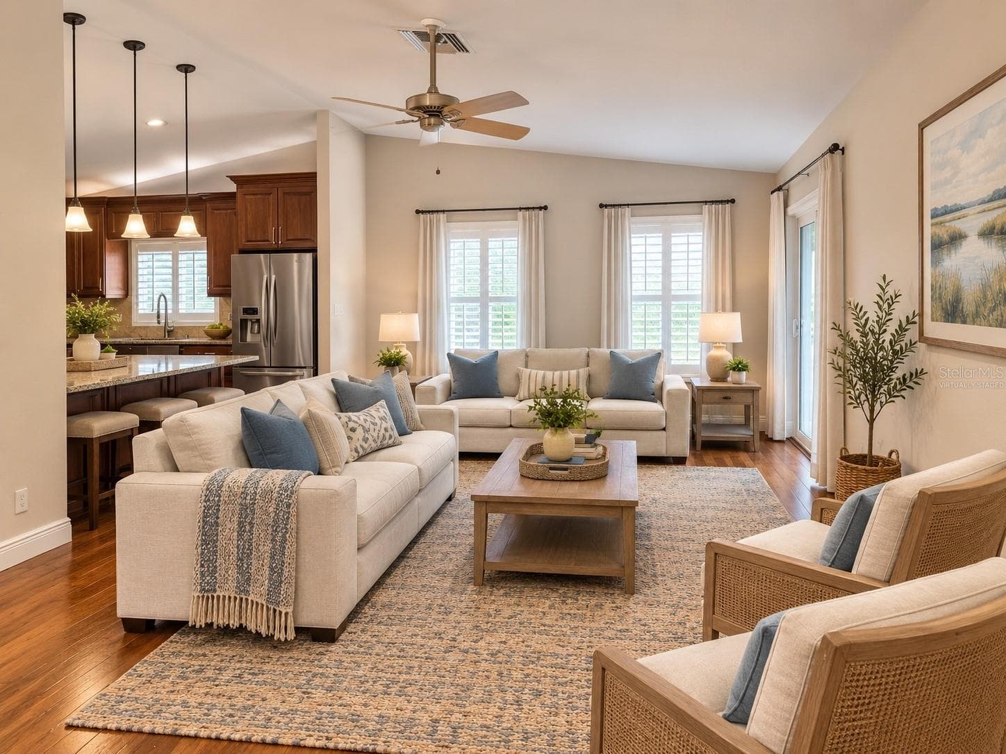 Virtually staged family room - 5421 SE 18TH LN, OCALA