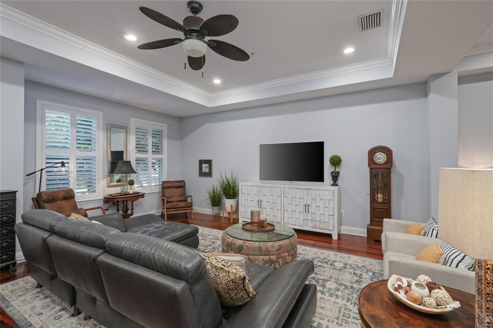Living Room - Plantation Shutters - 4625 LEGACY PARK DR, TAMPA