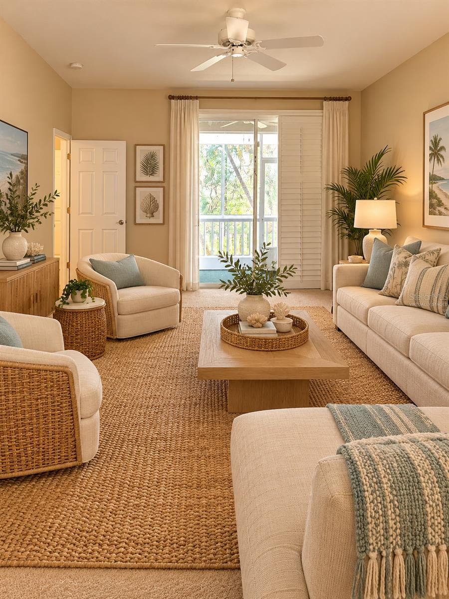 ** Virtually Staged Living Room ** - 4343 LAKESHORE DR, PALM HARBOR