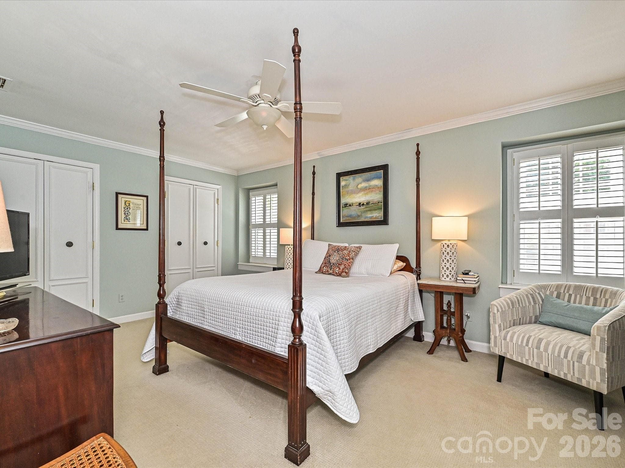 Spacious Primary bedroom with sitting area and double closets - 4313 Silo Lane, Charlotte