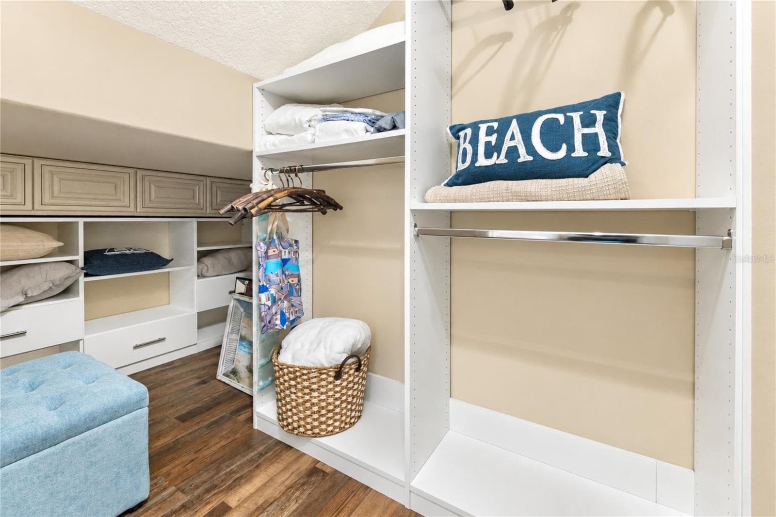 Walk-In Closet with Custom Shelving - 3399 N OCEAN SHORE BLVD, FLAGLER BEACH