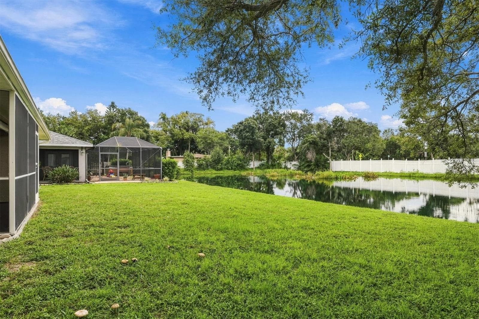 Backyard Pond - 2404 50TH DR E, BRADENTON
