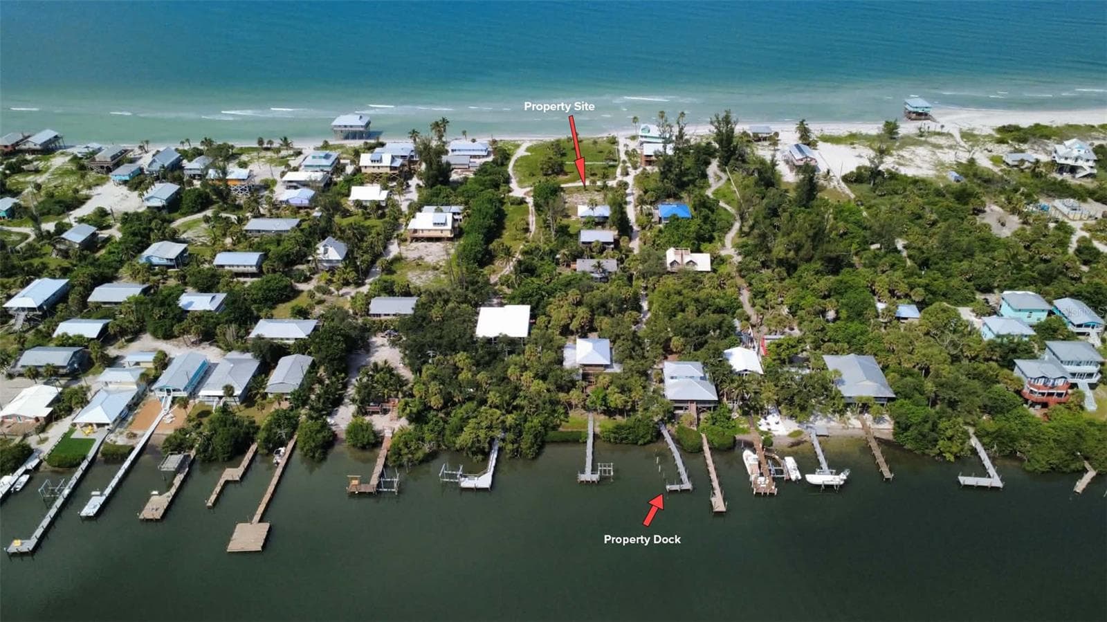Dock, Path, Home site, Deeded beach access toright of home site. - 8264 GRAND AVE, PLACIDA