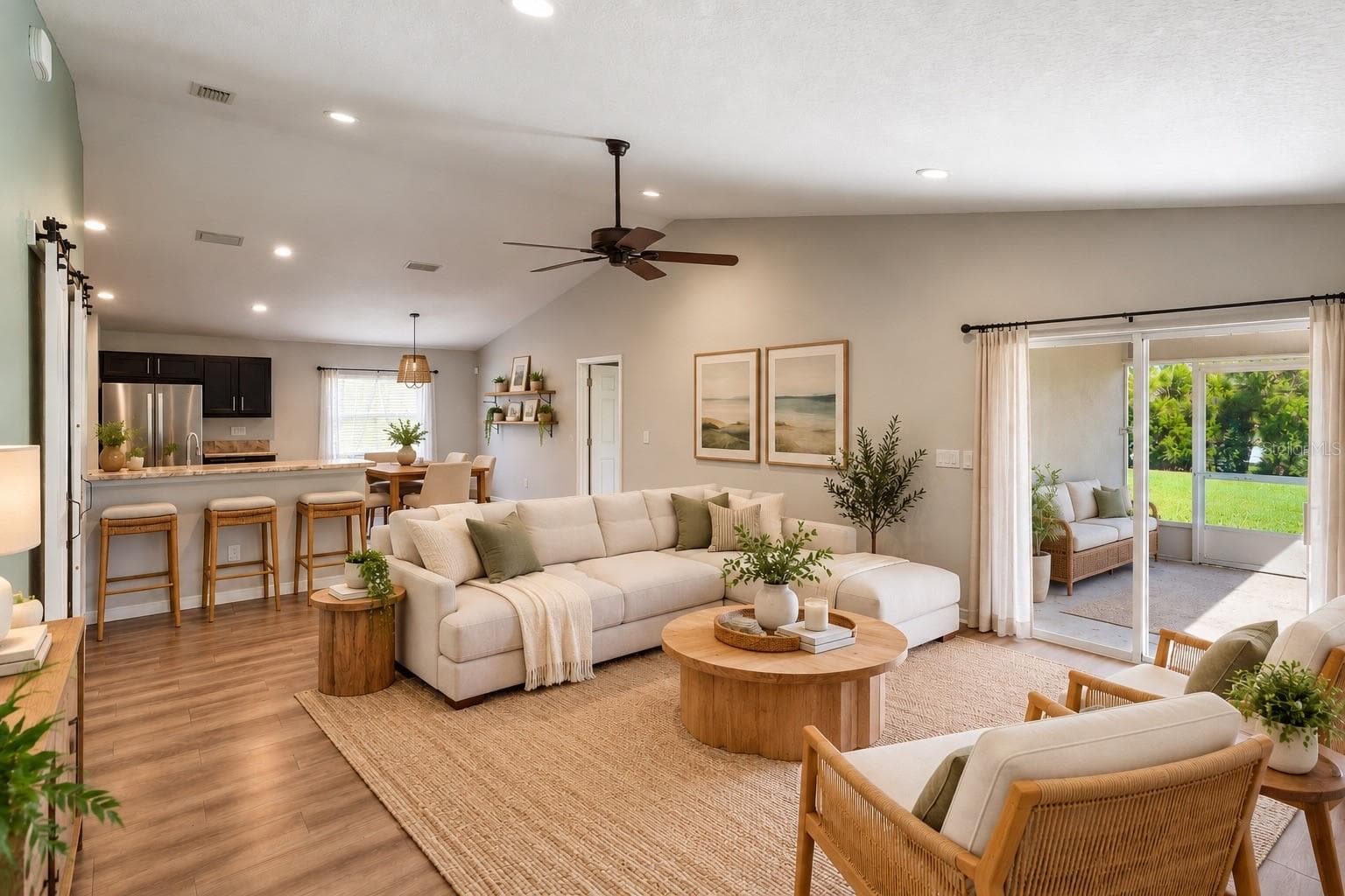 Staged Living Room from Entry Way View - 6008 162ND AVE E, PARRISH