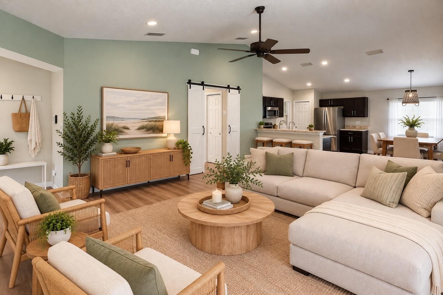 Staged Living Room from Lanai View - 6008 162ND AVE E, PARRISH