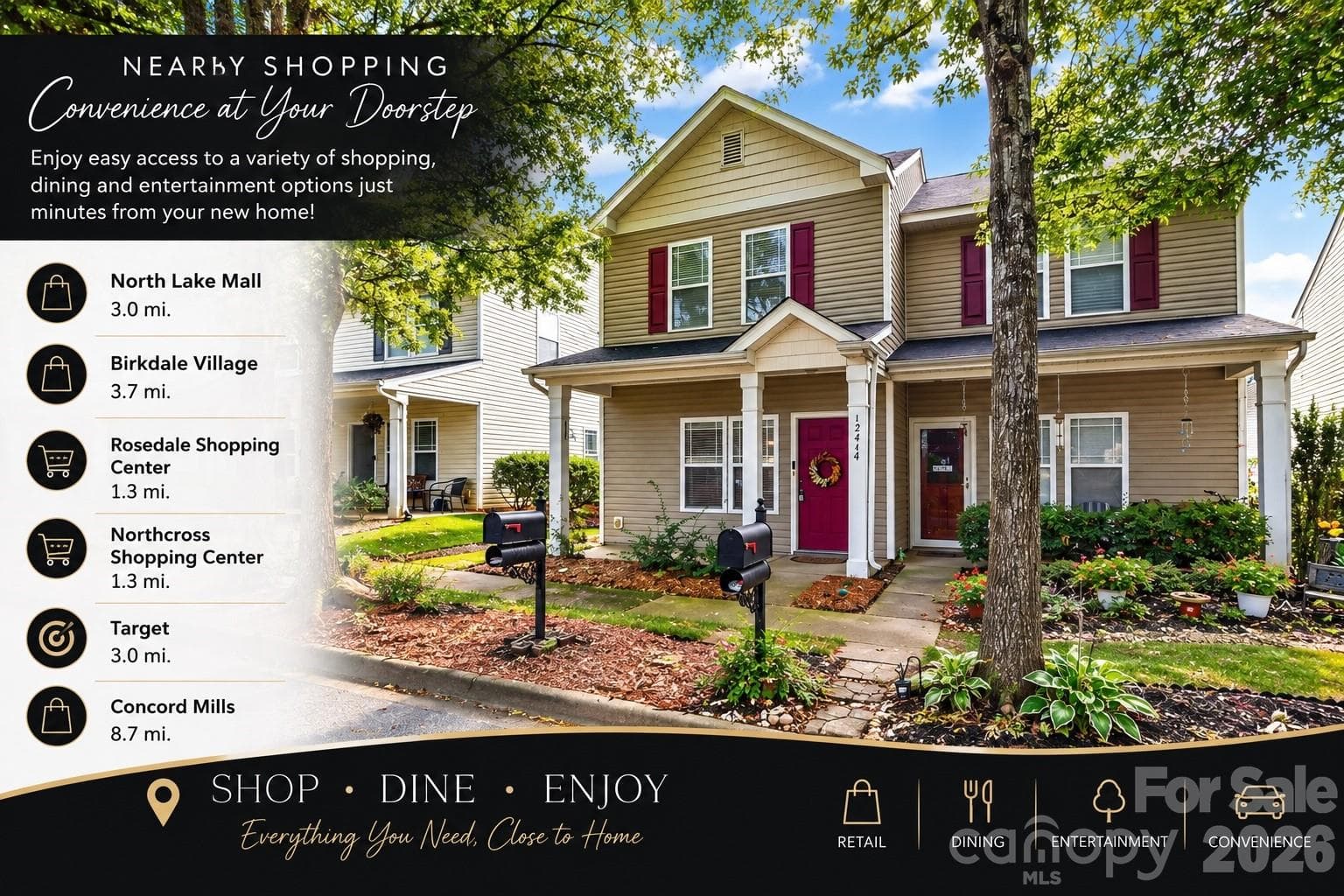 Nearby Shopping - 12414 Stone Garden Drive, Huntersville