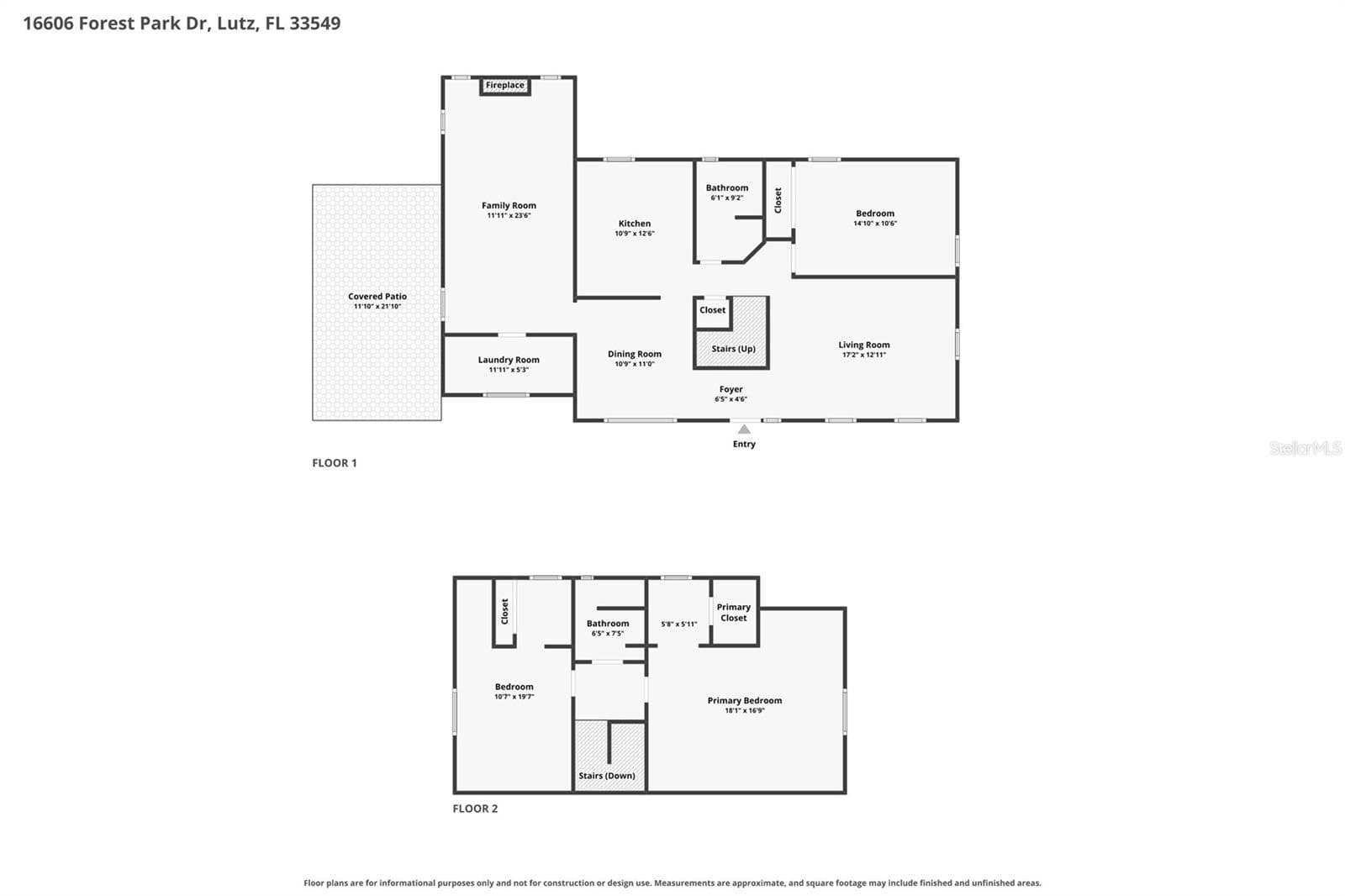 Floor plan combined - 16606 FOREST PARK DR, LUTZ