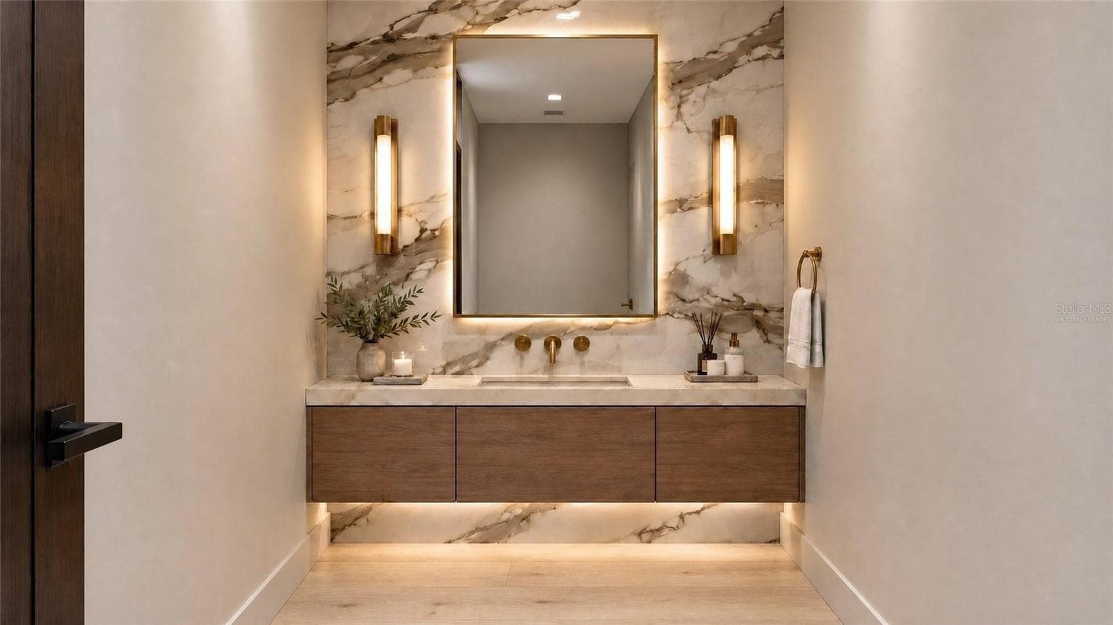 Powder bathroom. Virtually staged. - 3441 GULFMEAD DR, SARASOTA