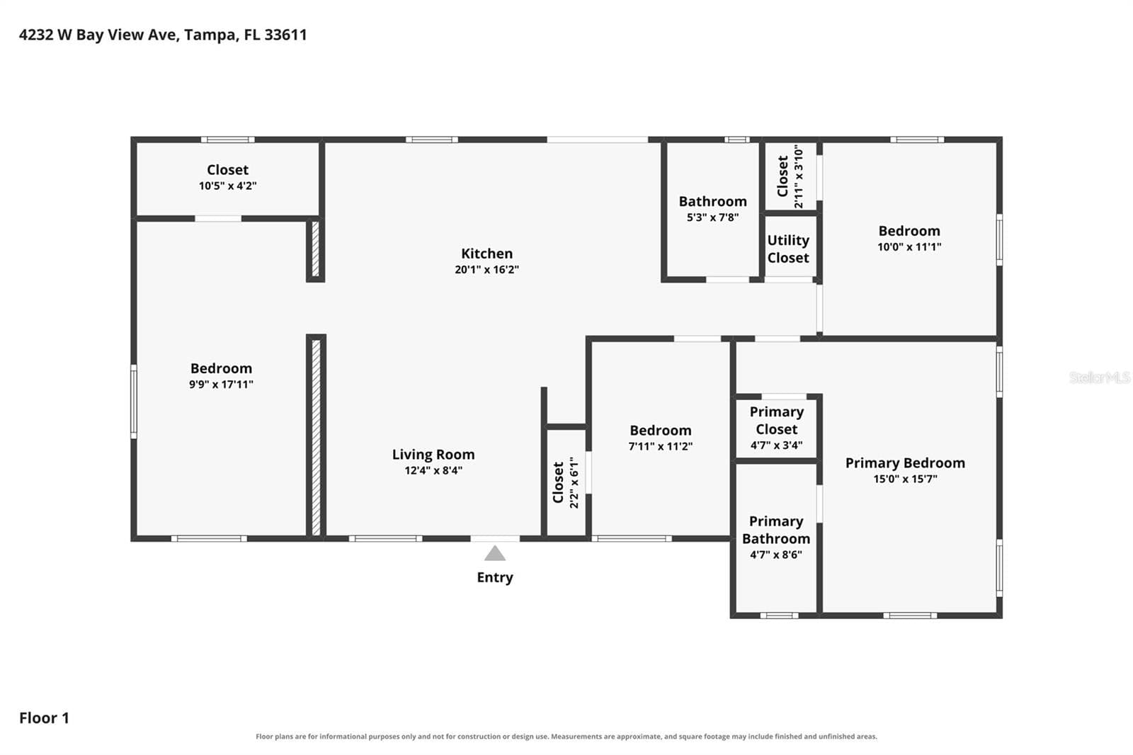 Floor Plan Inside Home - 4232 W BAY VIEW AVE, TAMPA