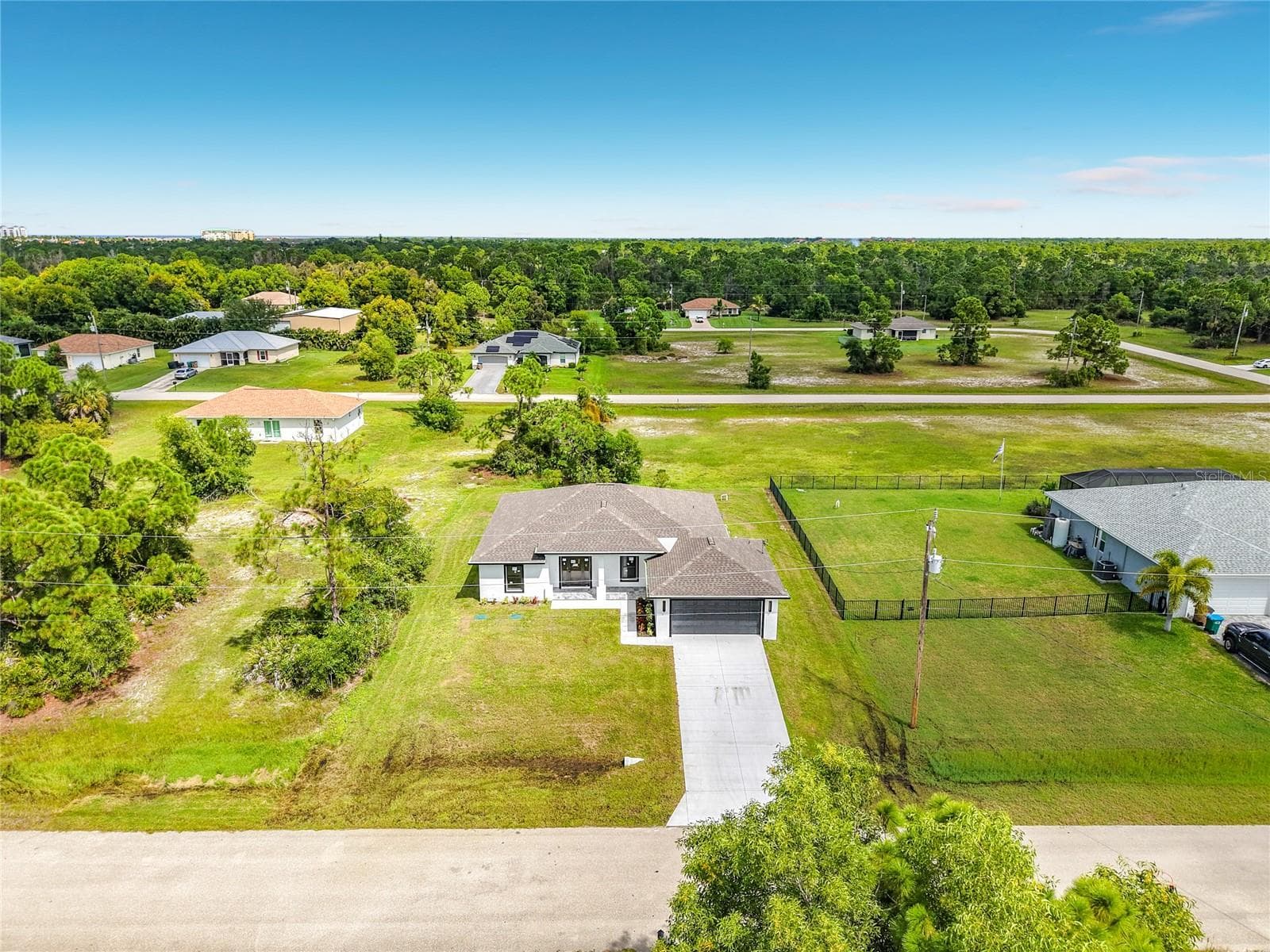 Overhead view of front of house - 3613 NW 47TH LN, CAPE CORAL