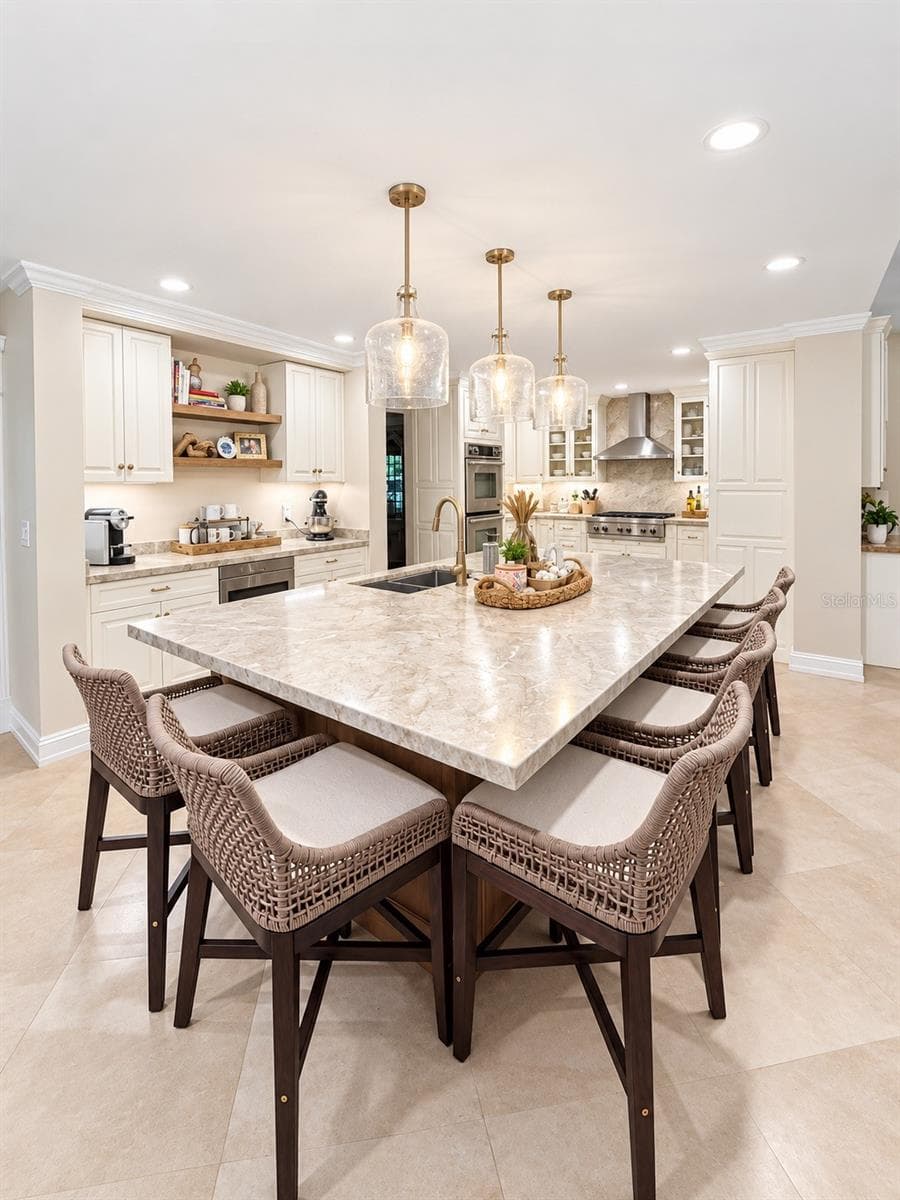 custom kitchen with quartzite - 3800 SW 137TH AVE, MIRAMAR