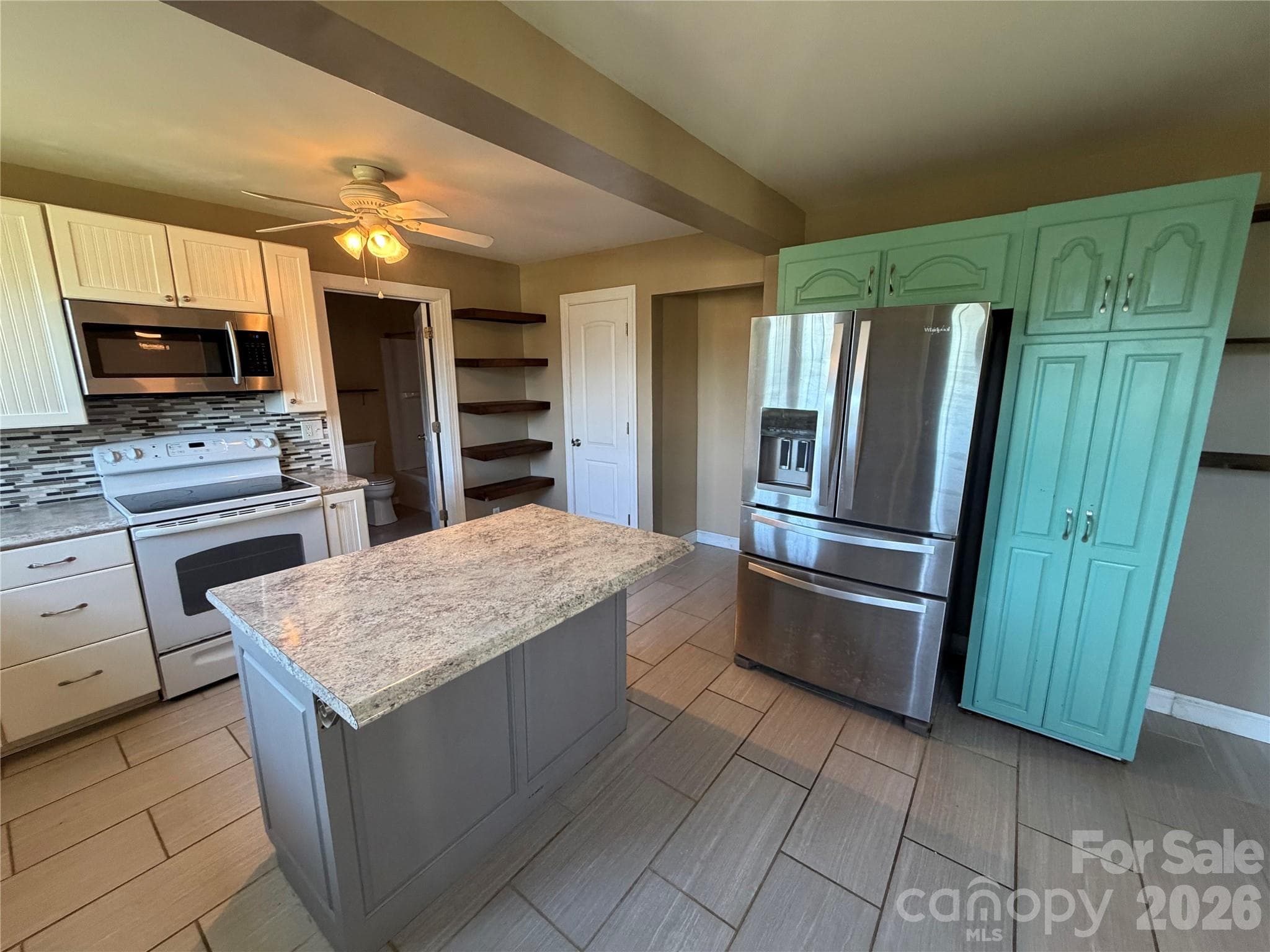 Kitchen with tile floors - 405 Jug Wilson Street, Morganton