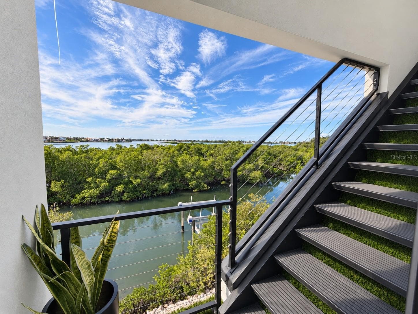 Stairs to the rooftop deck - 1406 TANGIER WAY, SARASOTA