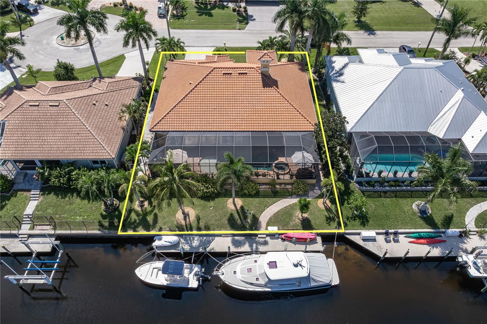 Aerial view of the back of the home - 1448 KIWI CT, PUNTA GORDA