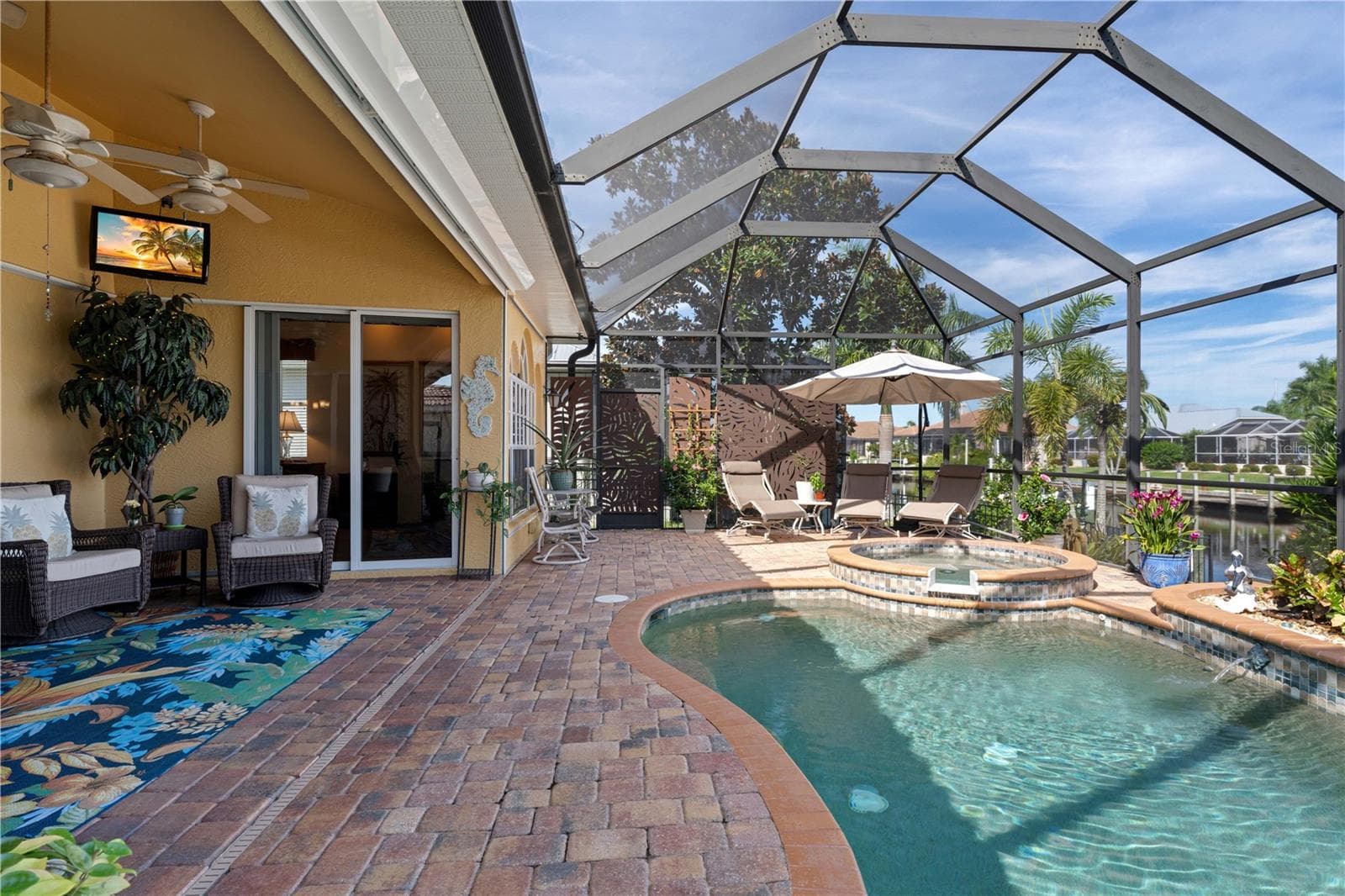 Lanai w/in-ground pool - 1448 KIWI CT, PUNTA GORDA