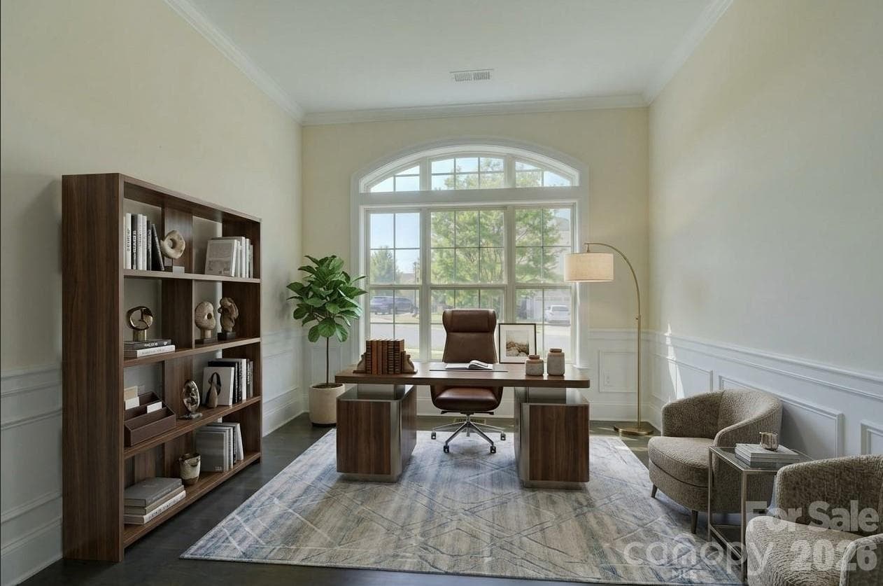 Virtually staged Home office or formal living room - 14802 Creeks Edge Drive, Charlotte