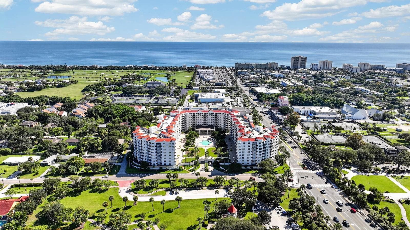 DRONE IMAGES OF BUILDING - 1 JOHN ANDERSON DR #301, ORMOND BEACH