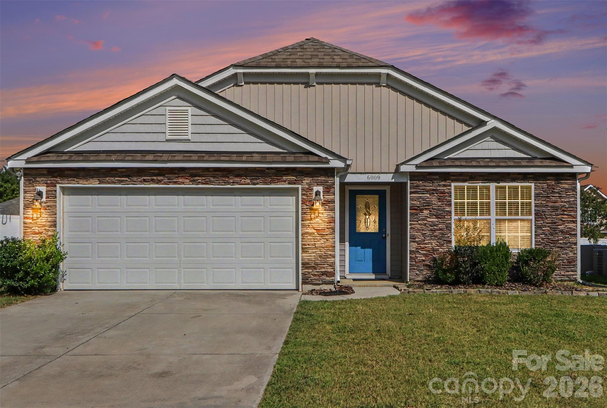 Twilight Front Elevation - 6009 Olivia Catherine Way, Charlotte