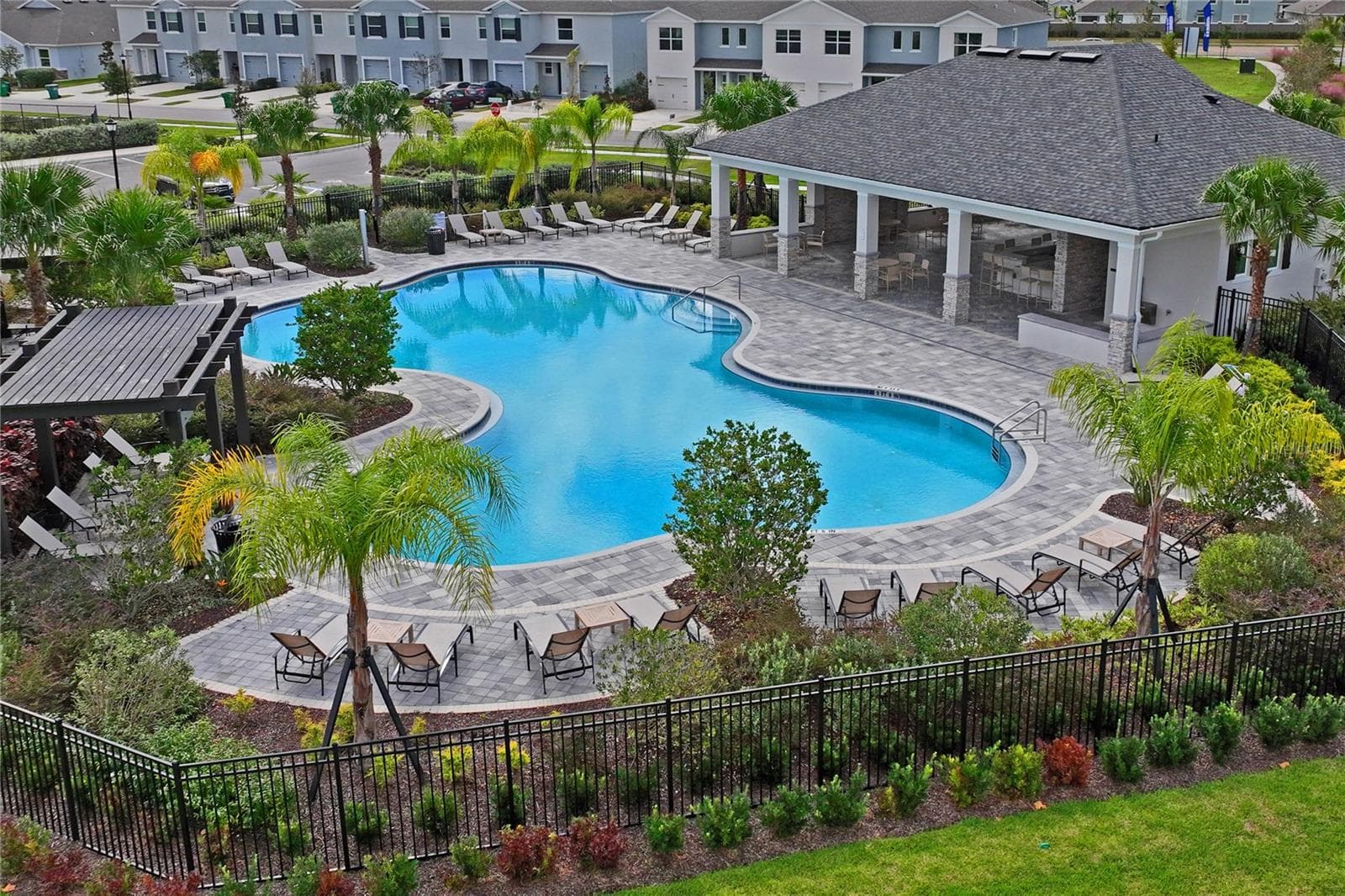 Bird's eye view of community pool - 8580 BOLD CYPRESS LN, WESLEY CHAPEL