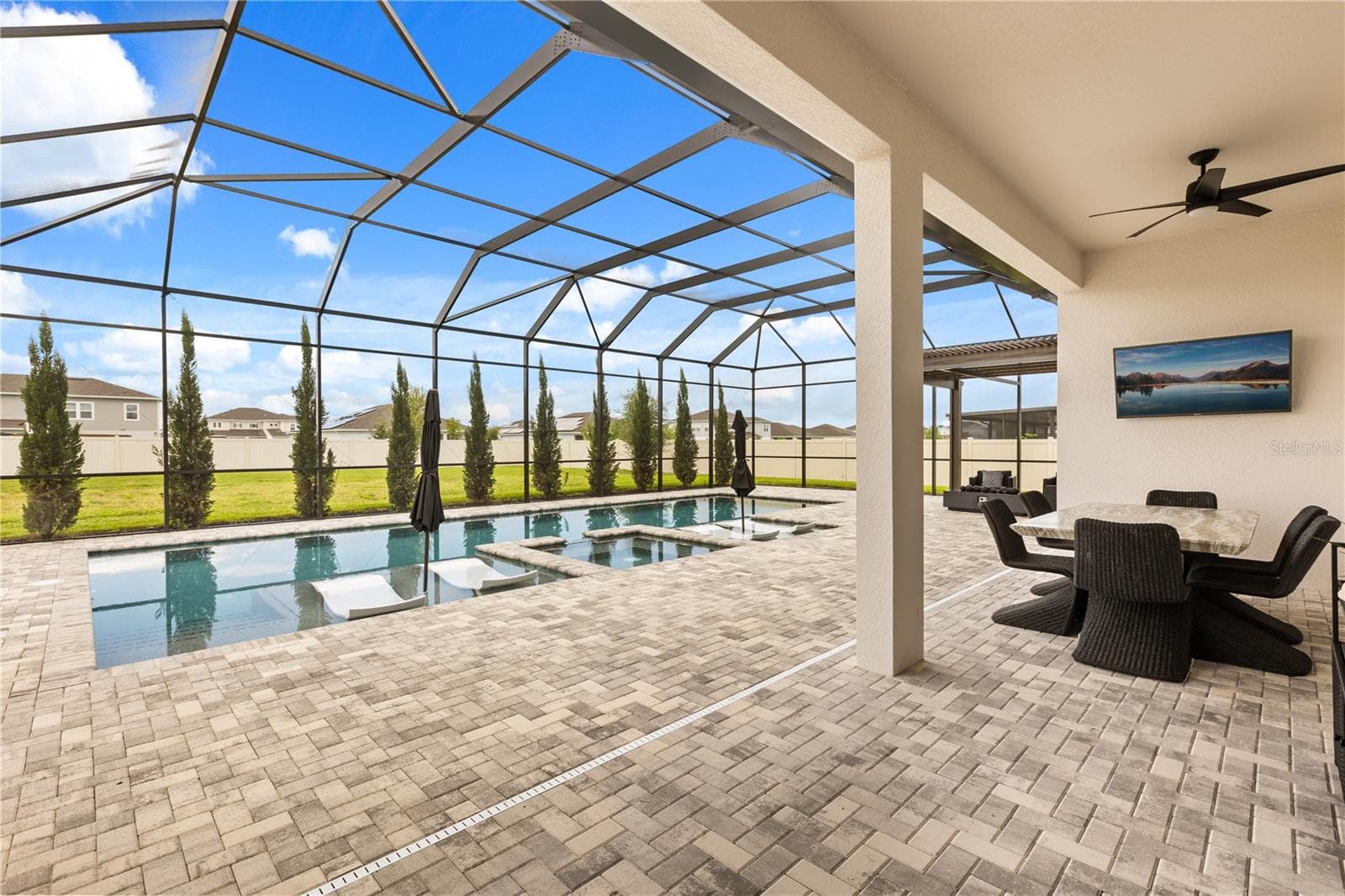 Oversized covered patio with screened in pool and gazebo area - 4348 SUNSET PRESERVE BLVD, ORLANDO