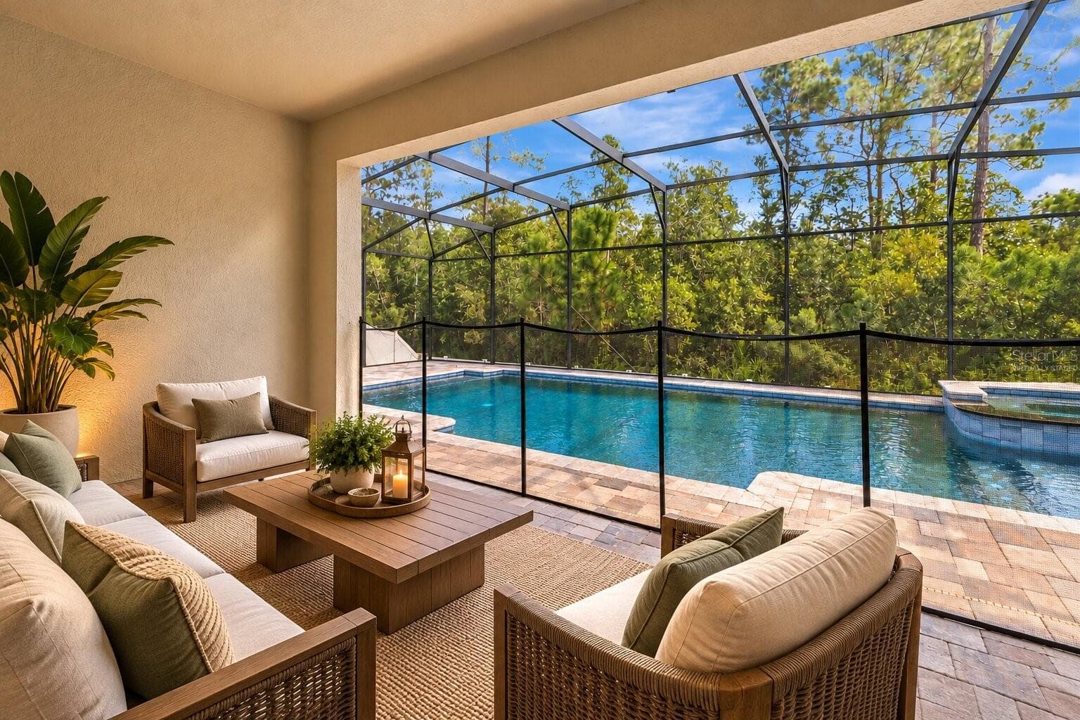 Virtually Staged Pool Area - 8524 VIVARO ISLE WAY, WINDERMERE