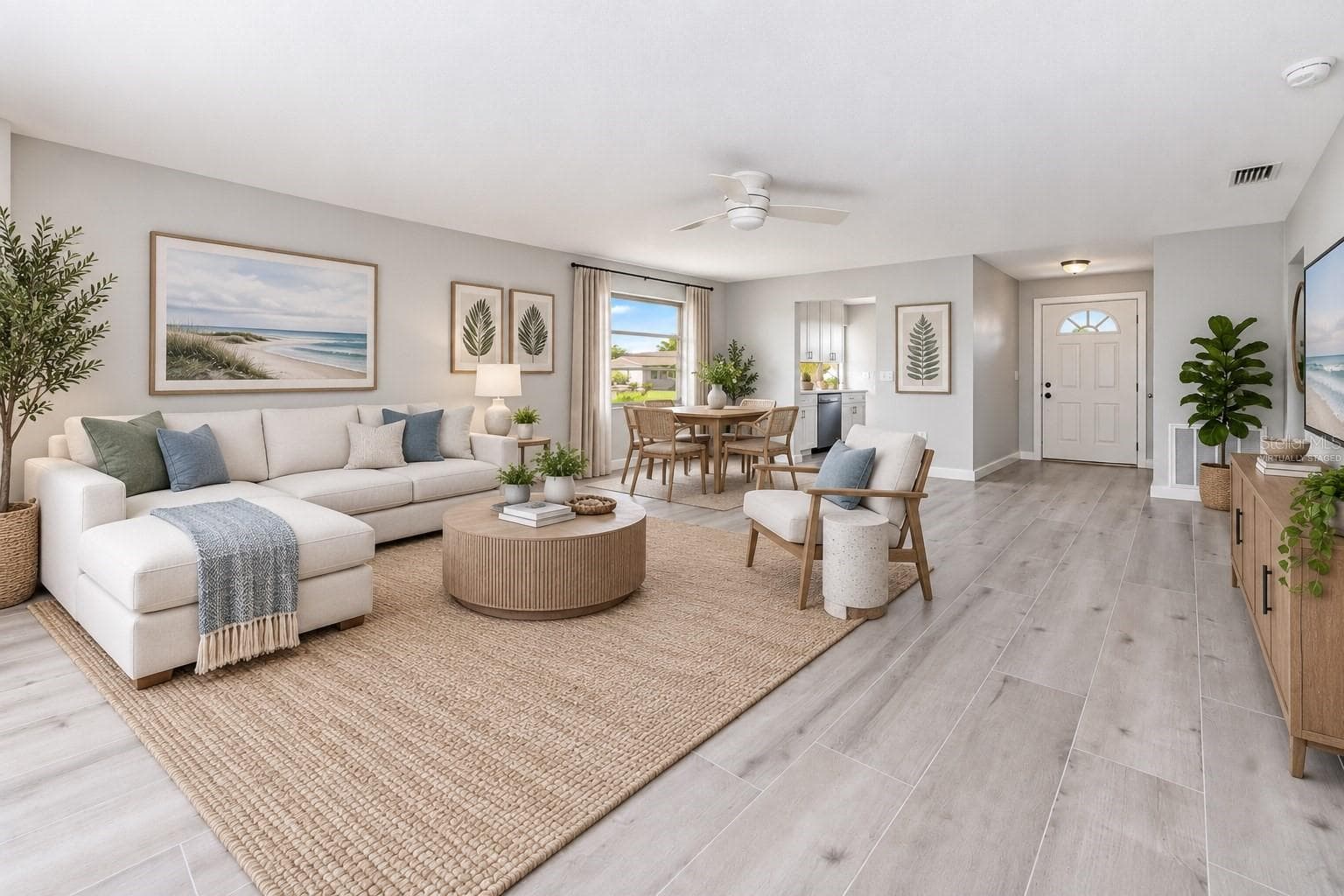Open living and dining with lots of natural light. (Virtually staged) - 206 BRIGANTINE WAY #206, NOKOMIS