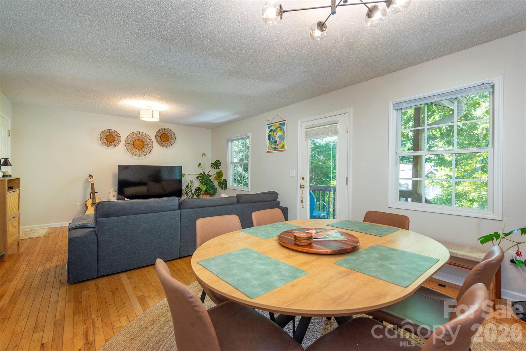 Open concept dining and living area - 17 Castle Street, Asheville