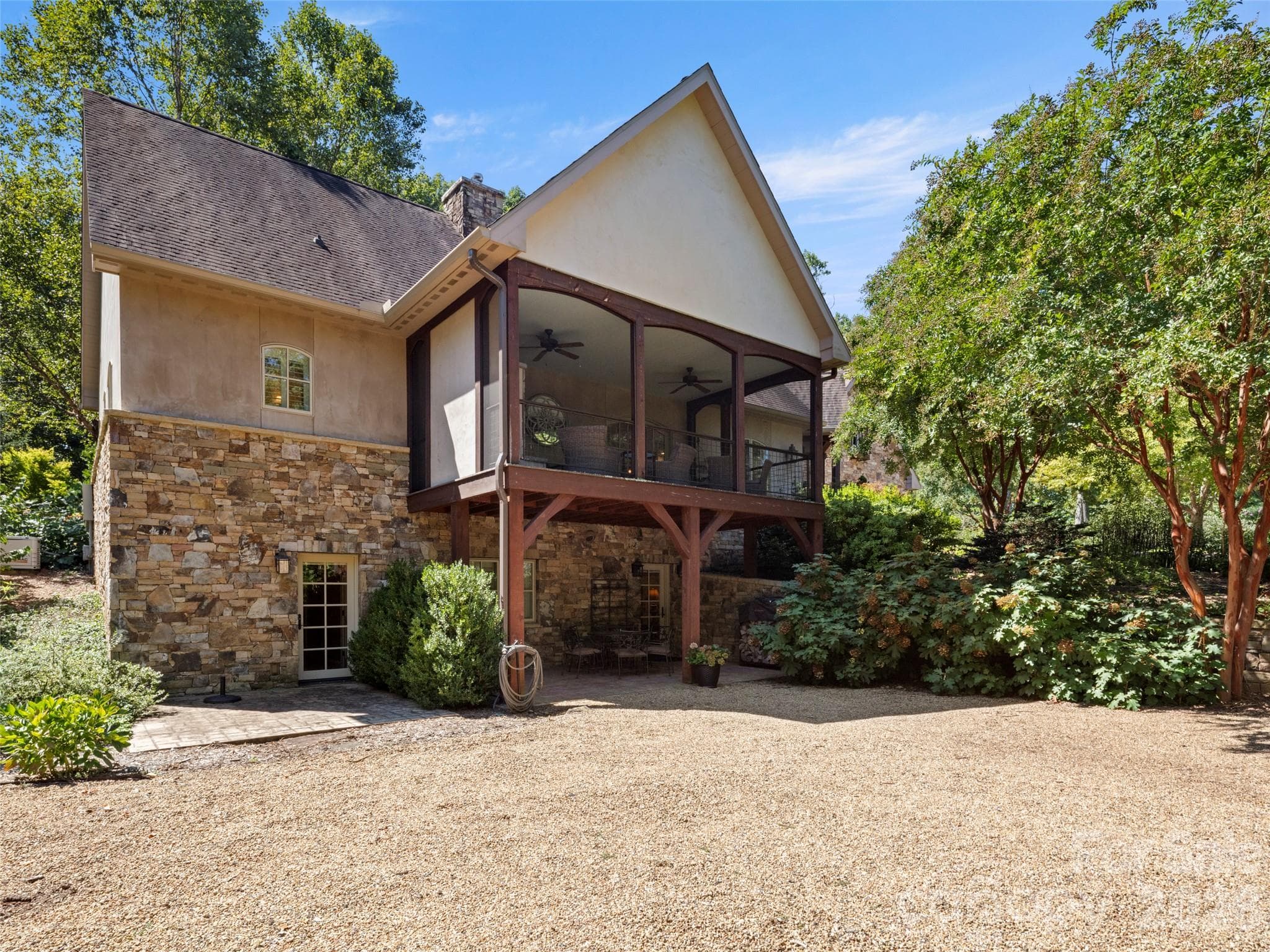 Side View With Screened In Porch, Lower Level Parking - 89 Emmas Grove Road, Fletcher