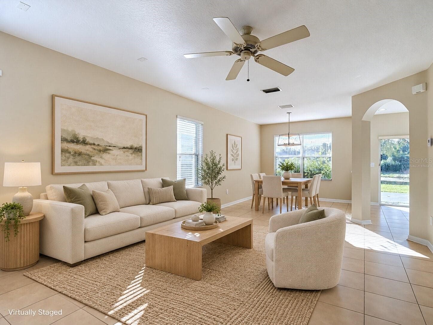 Virtually Staged Living Room/Dining area combo - 10016 PERTHSHIRE CIR, LAND O LAKES