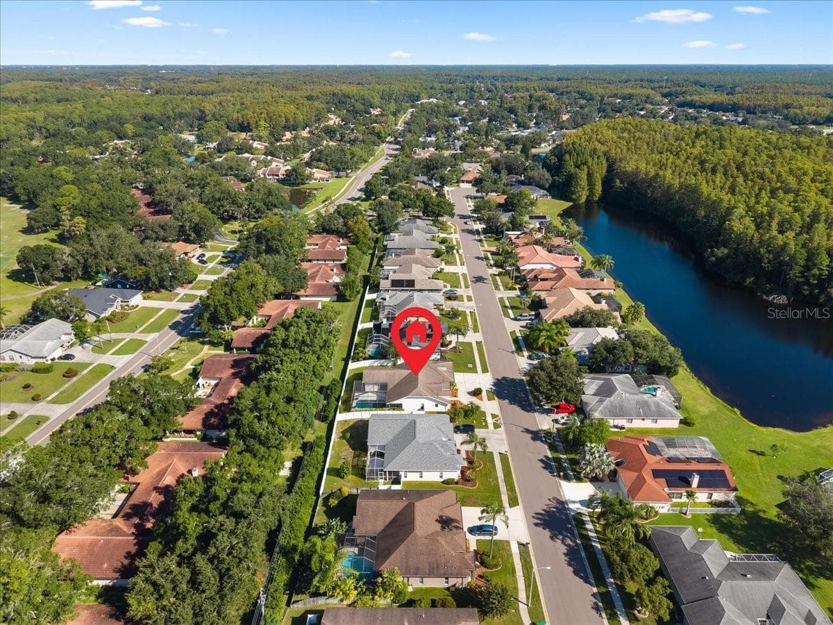 Aerial Side View - 2656 SADDLEWOOD LN, PALM HARBOR