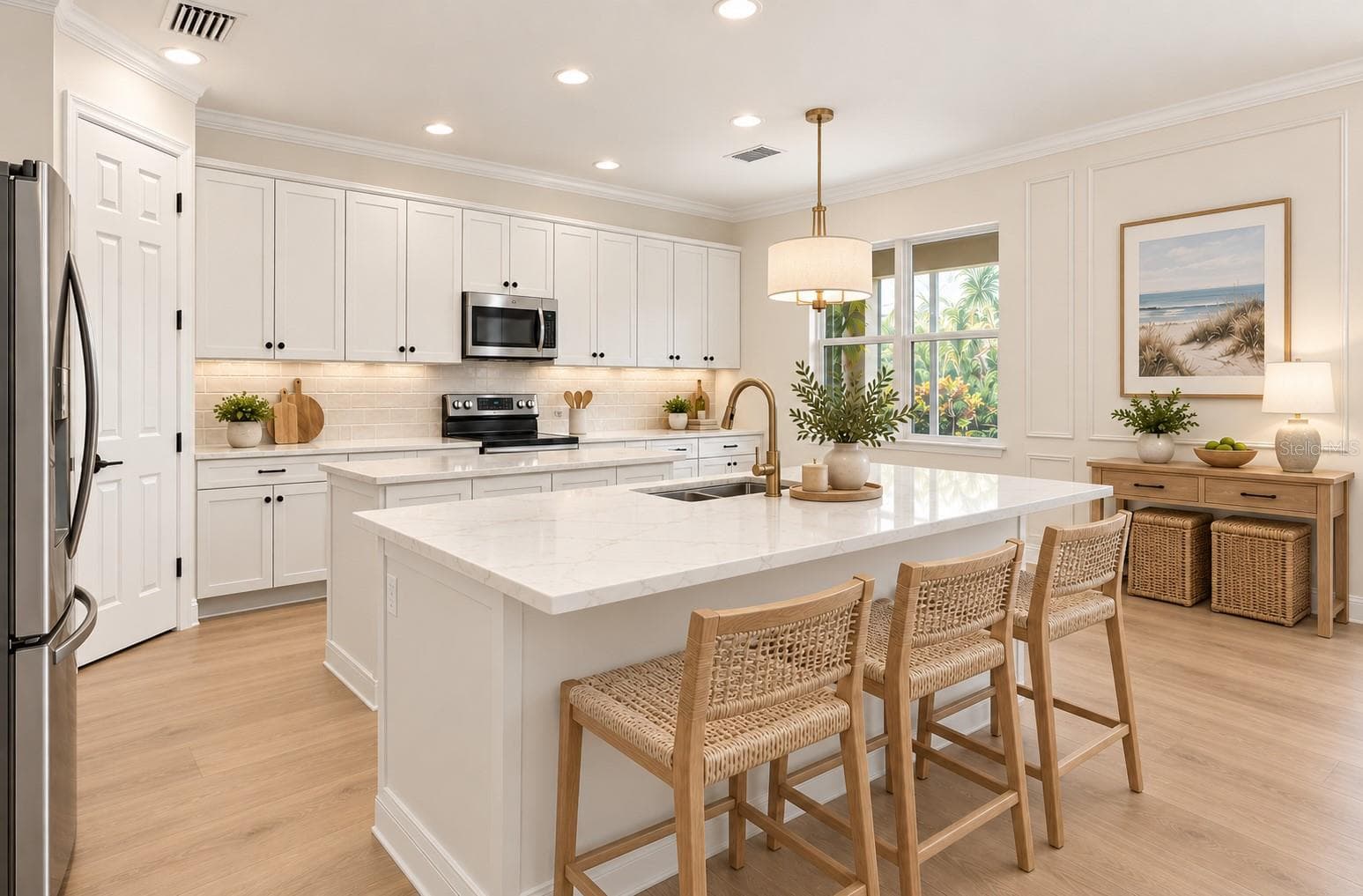 Images have been digitally modified to illustrate potential renovations. Renovations, finishes, furnishings and pool shown are not currently present and are not included in the sale. Buyer to independently verify feasibility, costs, permits and HOA requirements. - 19556 PETRINO ST, VENICE