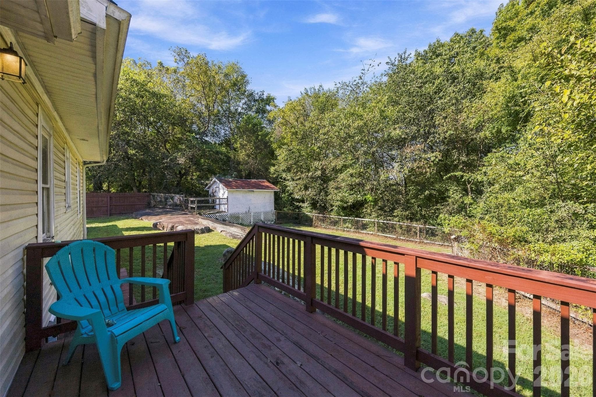 Back Porch over looking the unique backyard - 119 Walton Street, Granite Quarry