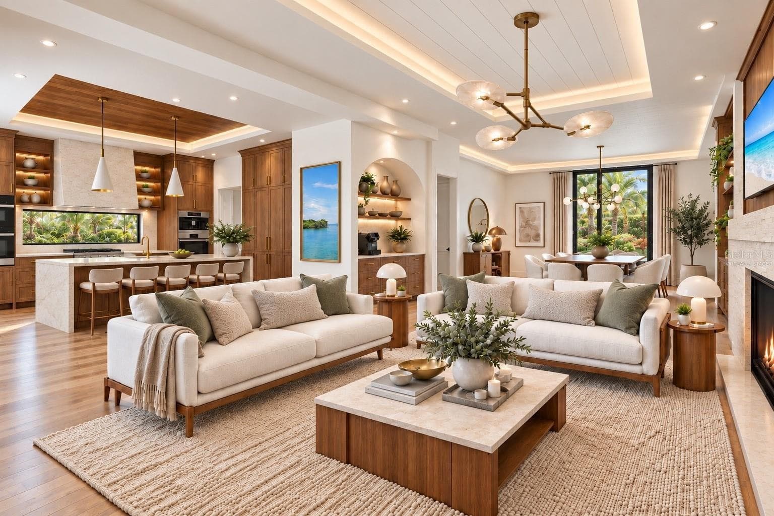 Main living area. Virtually staged. - 1386 TANGIER WAY, SARASOTA