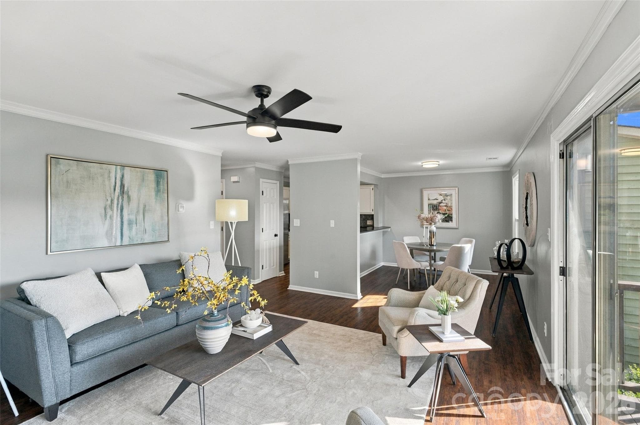 Bright living room with direct access to the private balcony - 762 Marsh Road, Charlotte
