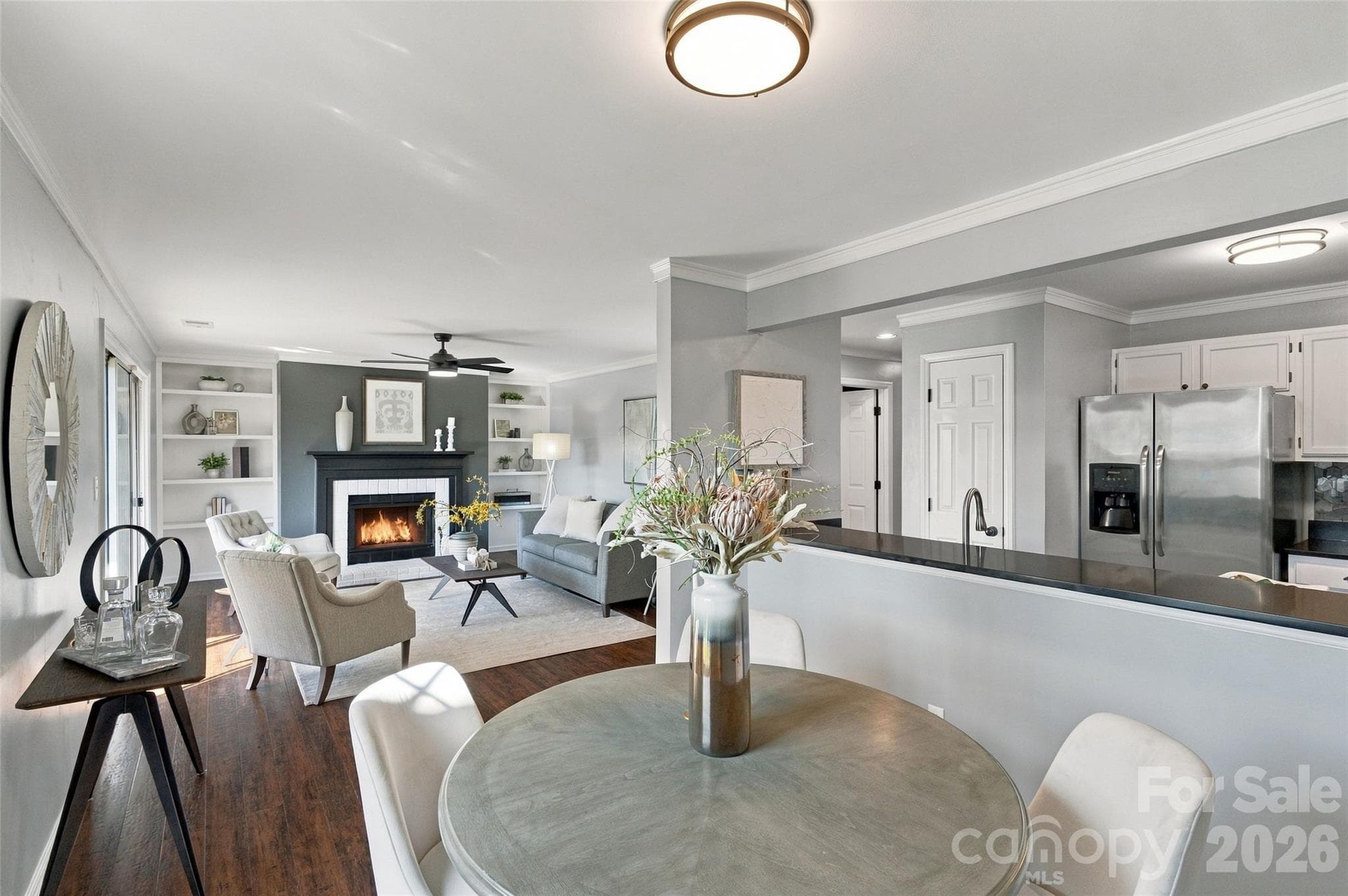 Open layout connects the kitchen, dining area and living room - 762 Marsh Road, Charlotte