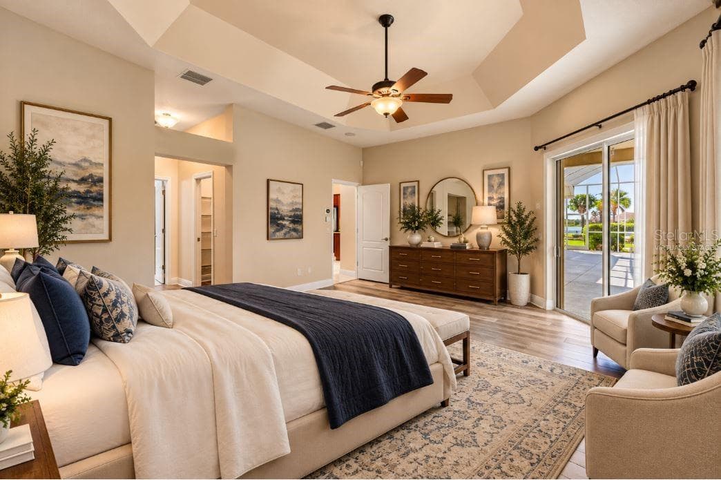 Master bedroom virtually staged. - 1126 MIONA SHORES DR, THE VILLAGES