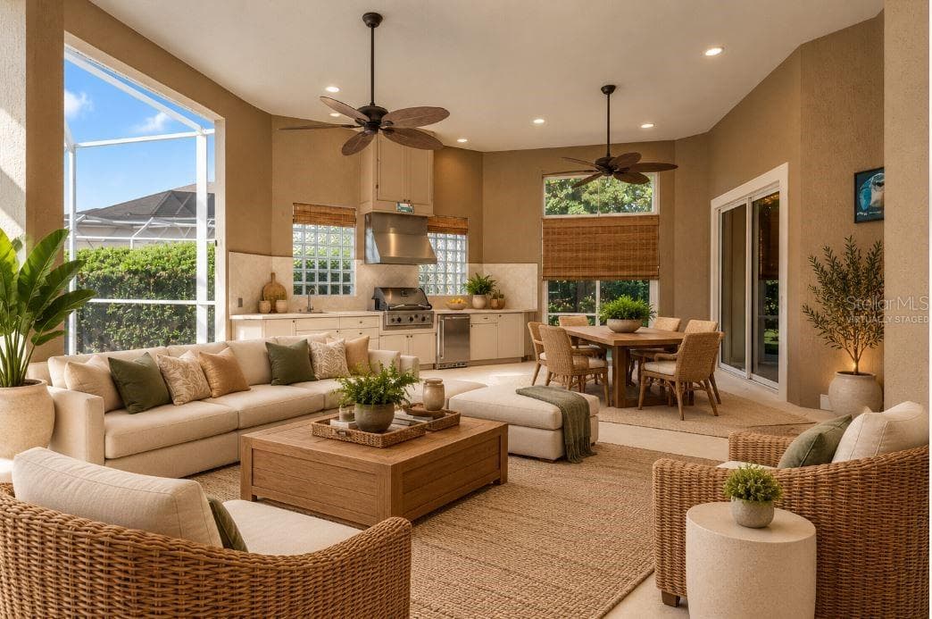 Virtually staged outdoor kitchen. - 1126 MIONA SHORES DR, THE VILLAGES