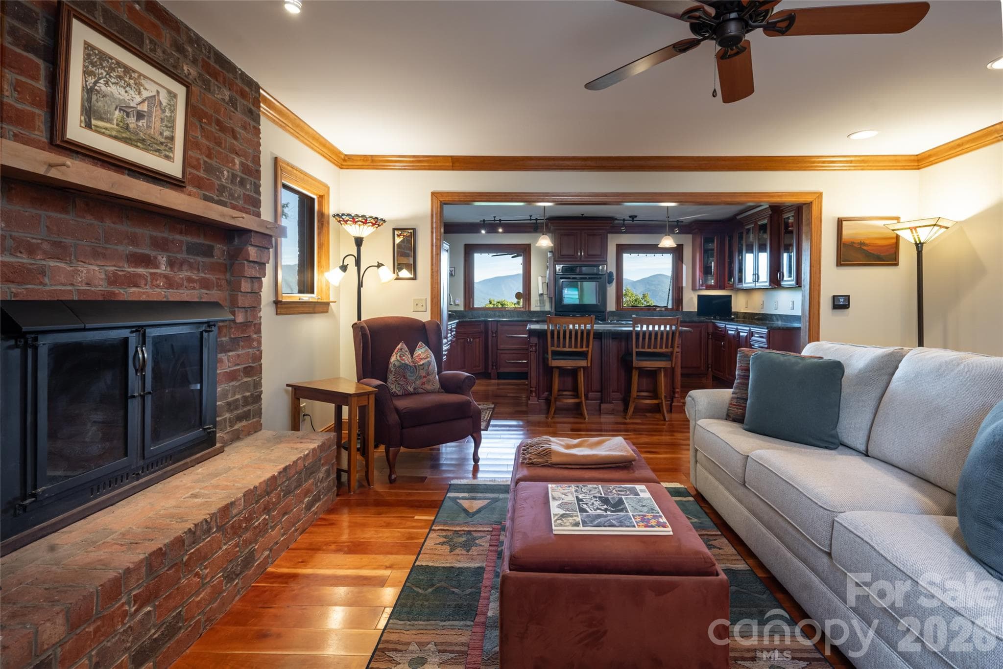 Living room opens into the kitchen - 126 Wildflower Cove Drive, Swannanoa