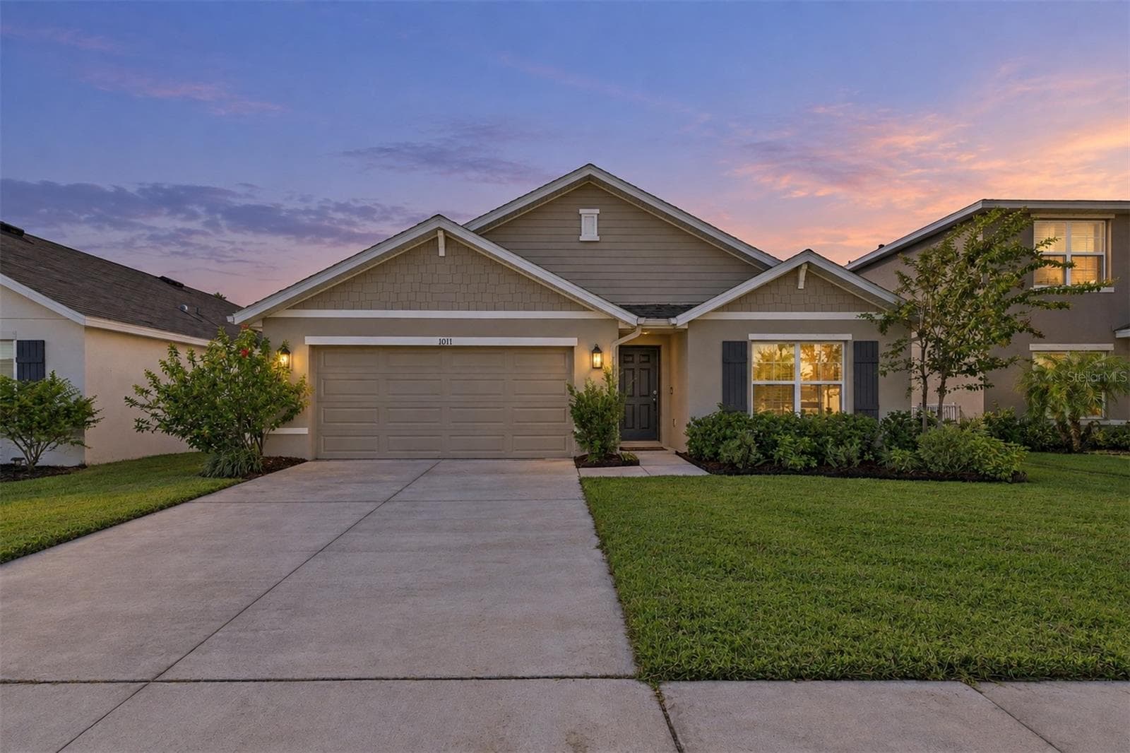 Front Exterior - Virtual Twilight - 1011 Tidal Rock Ave - 1011 TIDAL ROCK AVE, RUSKIN