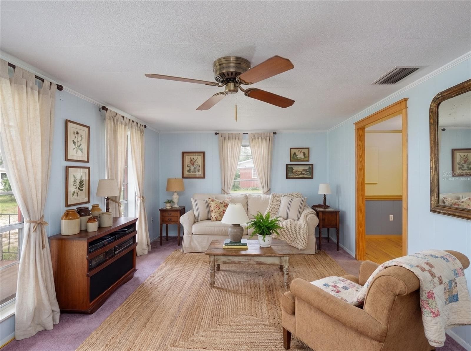 Living Room Virtually Staged - 6443 NE COUNTY ROAD 660, ARCADIA