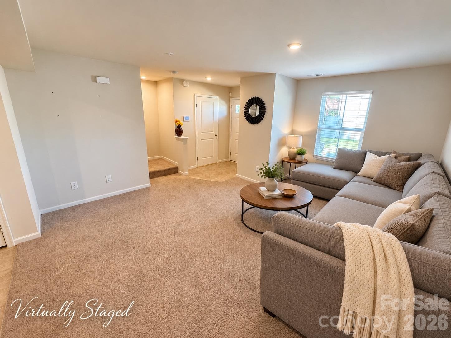 Living room (virtually staged) - 5356 Austin Knoll Court, Charlotte